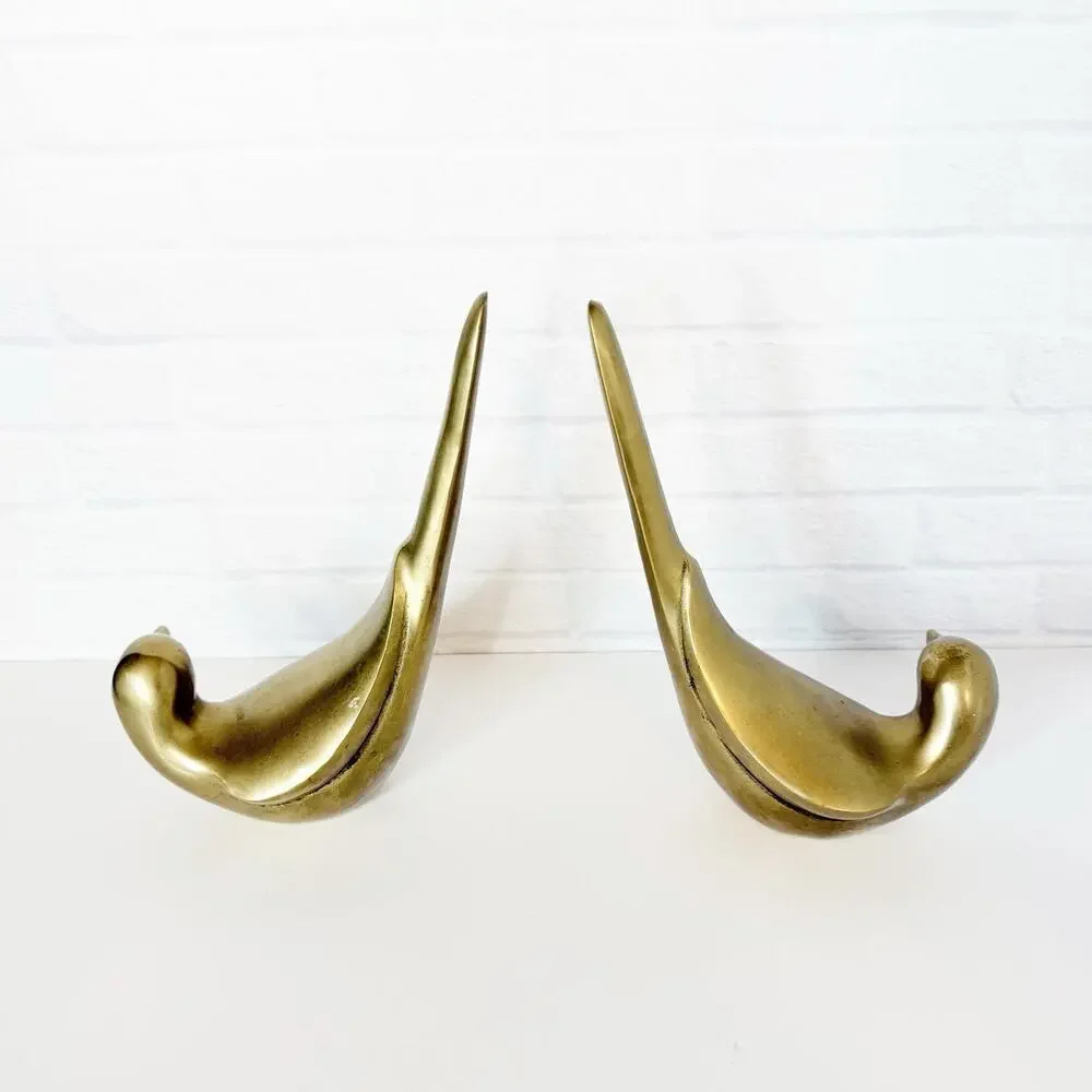 Vintage MCM Brass Mourning Doves Set of 2 Figurines 8